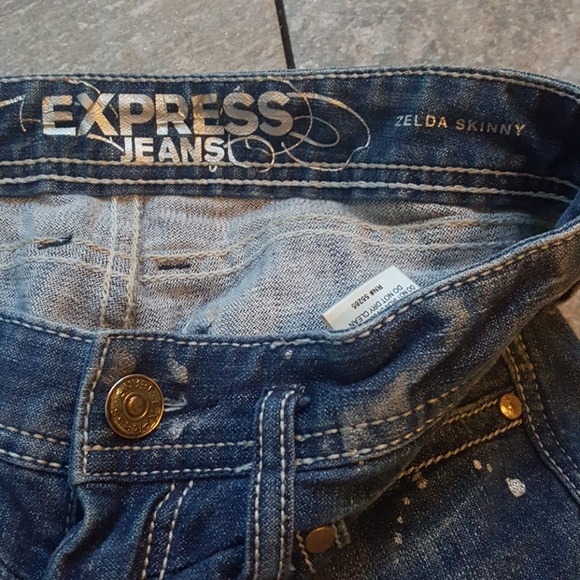 Distressed Express Jeans with Glitter - Picture 7 of 8